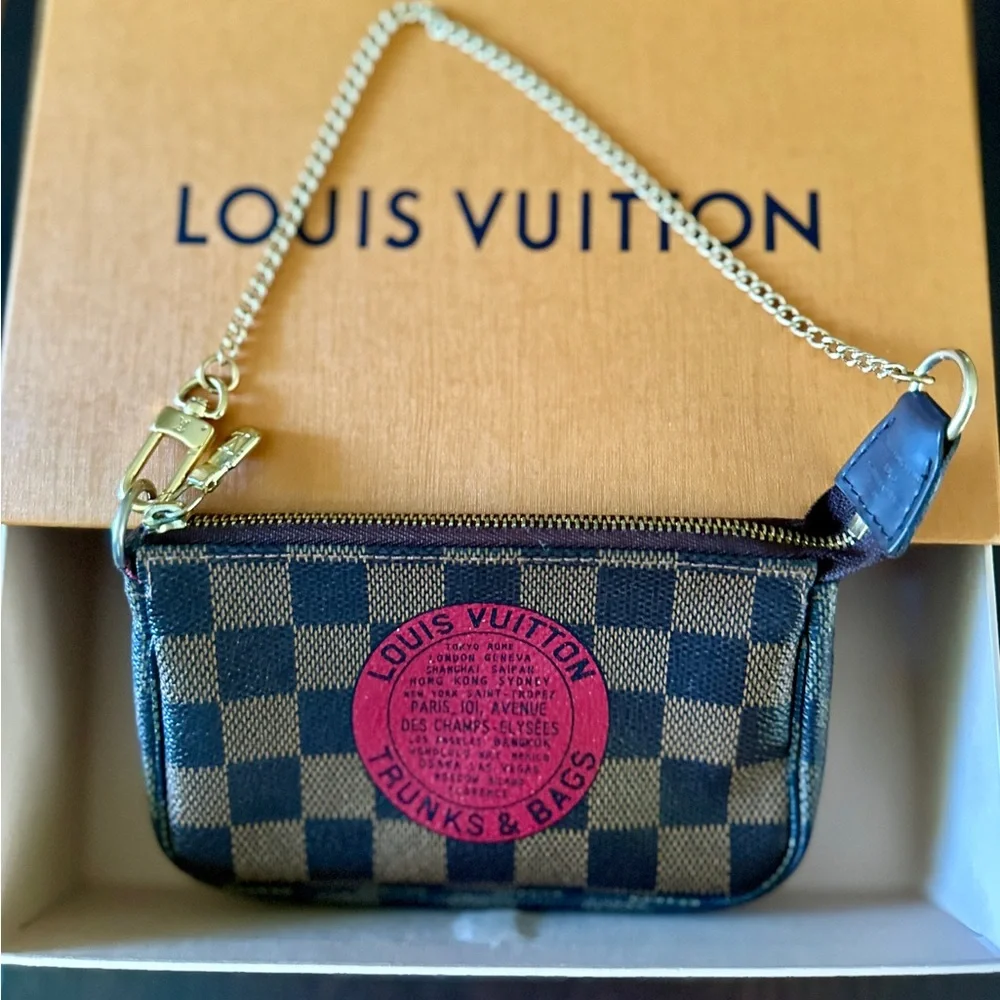 Louis Vuitton Damier Ebene Trunks & Bags mini pochette FULL INCLUSION - Picture 1 of 12